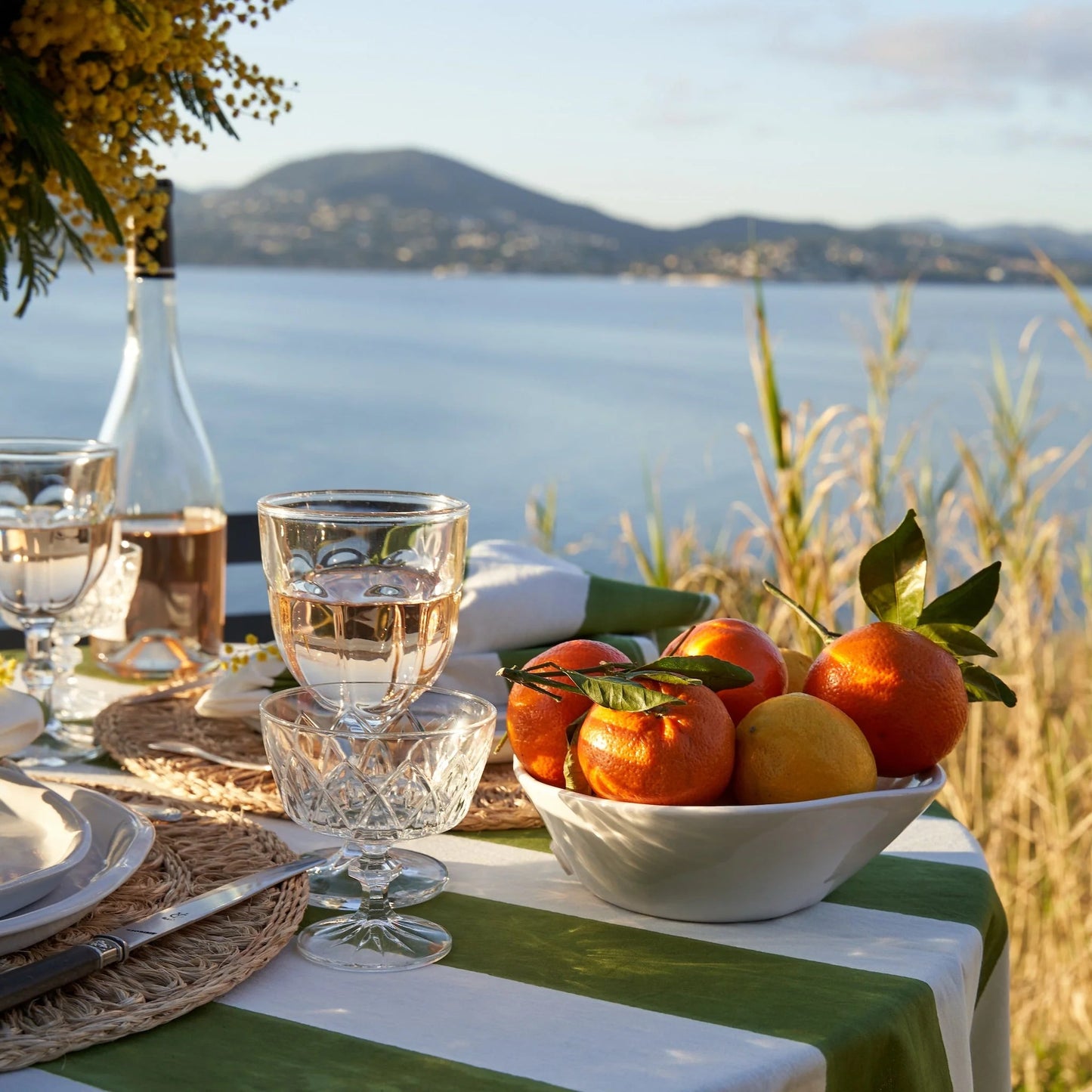 French Tablecloth St. Tropez Vert Stripes