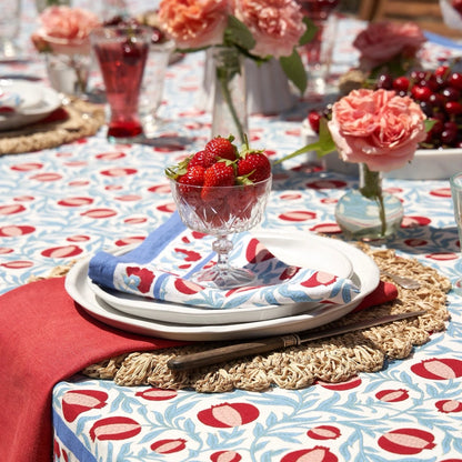 French Tablecloth Grenadine Red & Blue