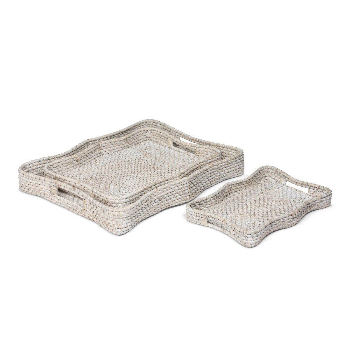 Sanibel Scalloped Tray, Set of 3