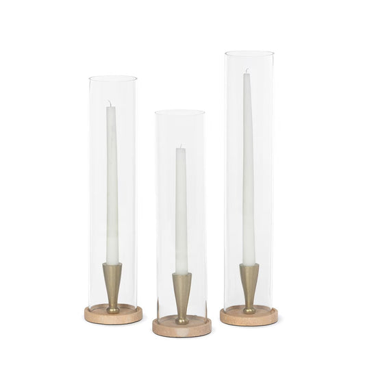 Harrison Candle Holder, Travertine, Set of 3