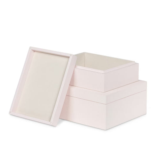 St. Tropez Decorative Boxes, Set of 2, Blush Pearl