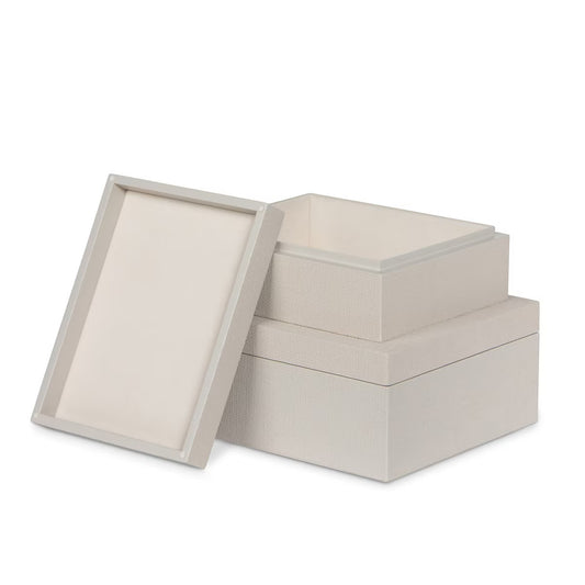 St. Tropez Decorative Boxes, Set of 2, Coastal Sand