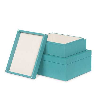 St. Tropez Decorative Boxes, Set of 2, Emerald Shores