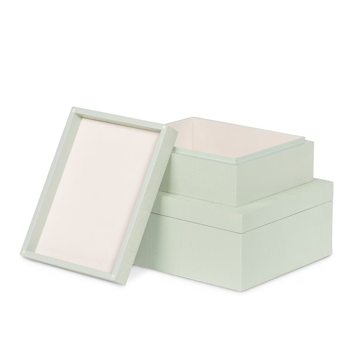 St. Tropez Decorative Boxes, Set of 2, Sage Whisper