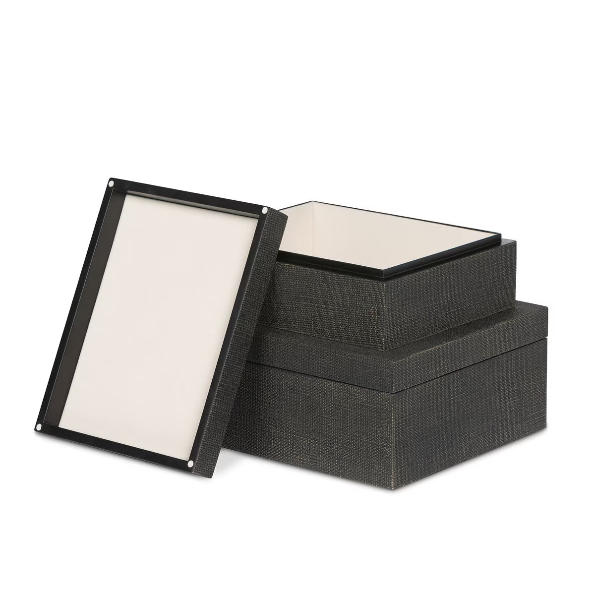 St. Tropez Decorative Boxes, Set of 2, Seal Brown