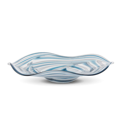 Ocean Glass Plate, Blue Swirl
