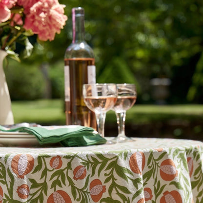 French Tablecloth Grenadine Orange & Green-Out of Stock