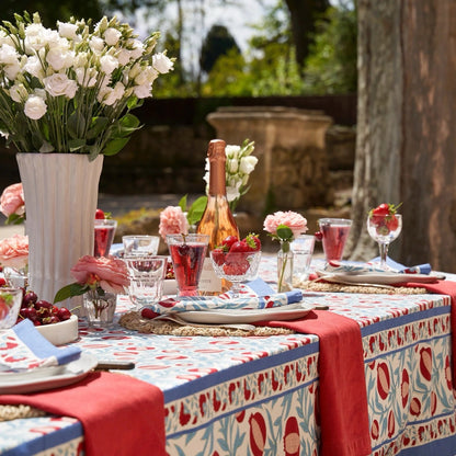 French Tablecloth Grenadine Red & Blue