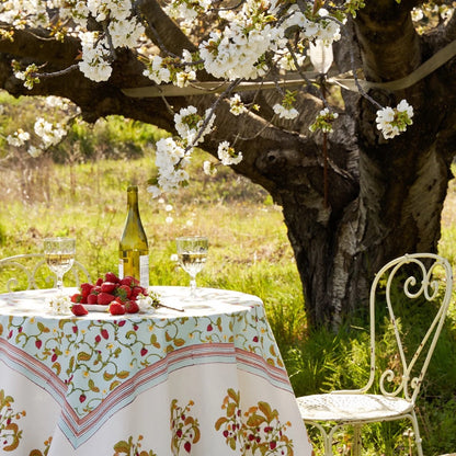 French Tablecloth Fraises des Bois Bleu
