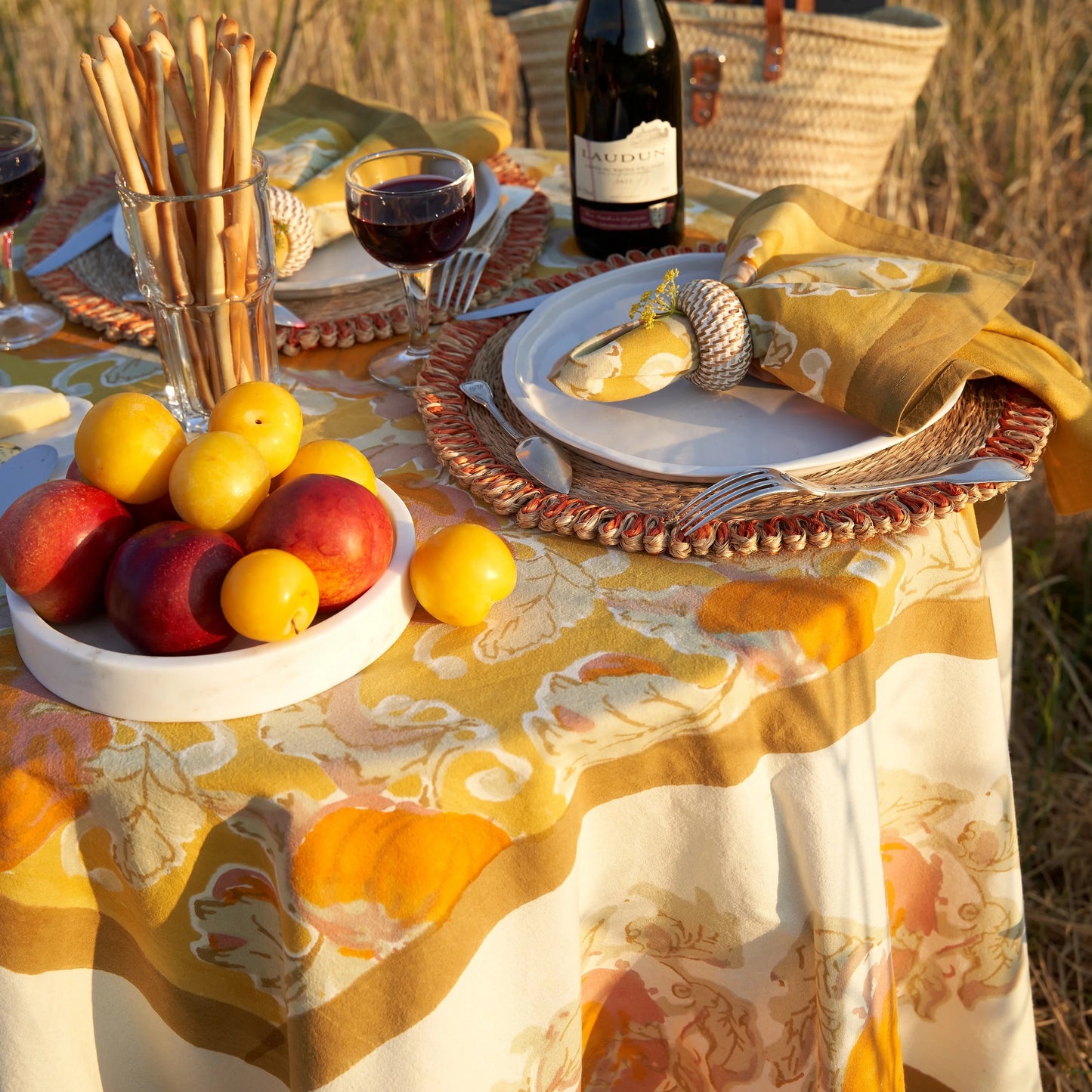 French Tablecloth Pumpkin Orange & Mustard