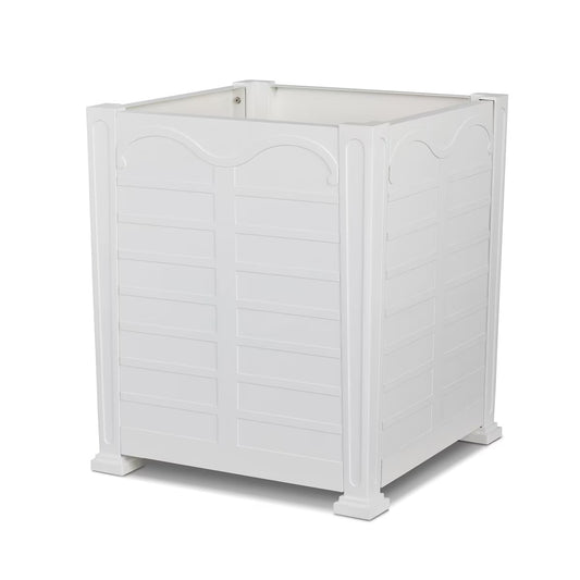 White wooden laundry sorter on a white background