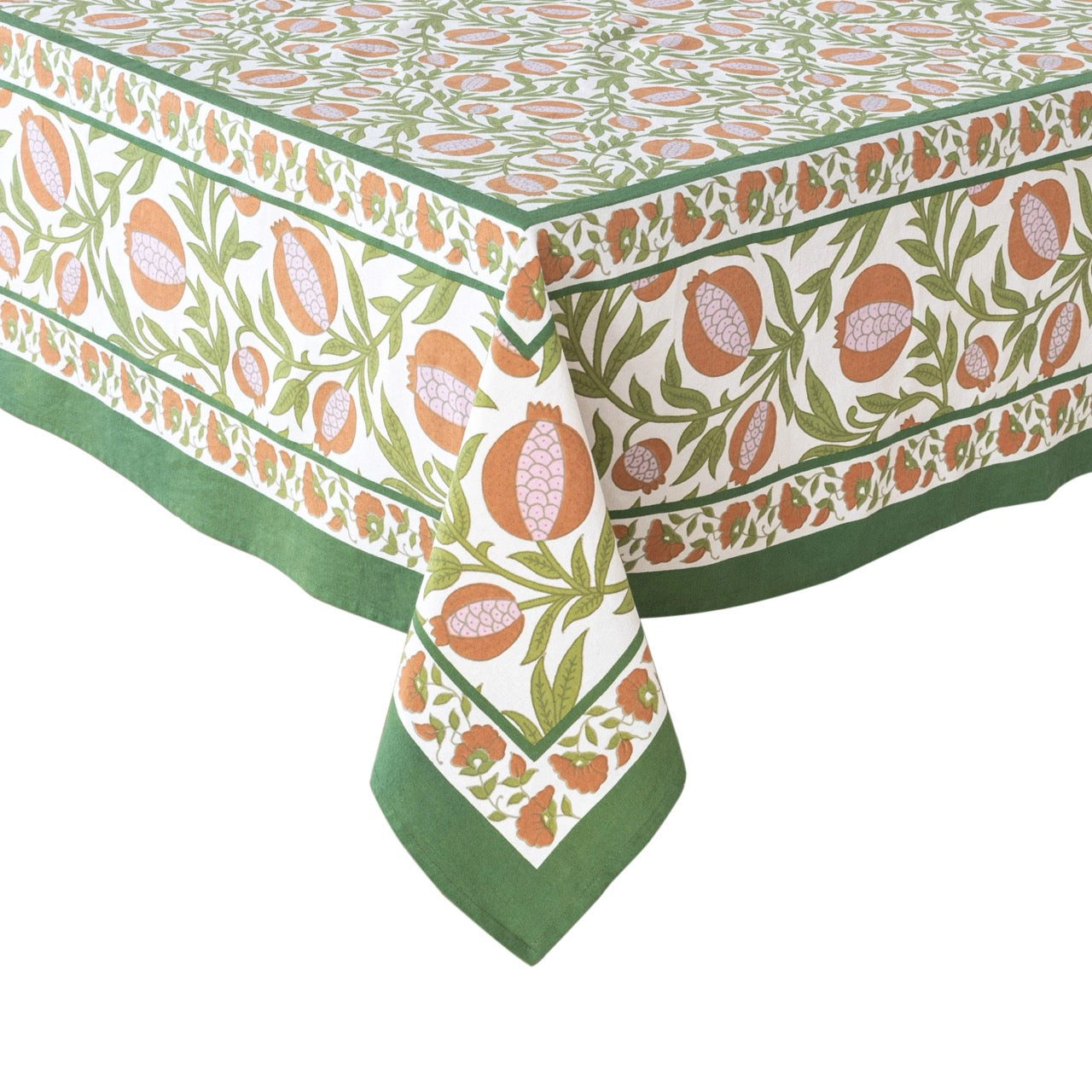 French Tablecloth Grenadine Orange & Green-Out of Stock