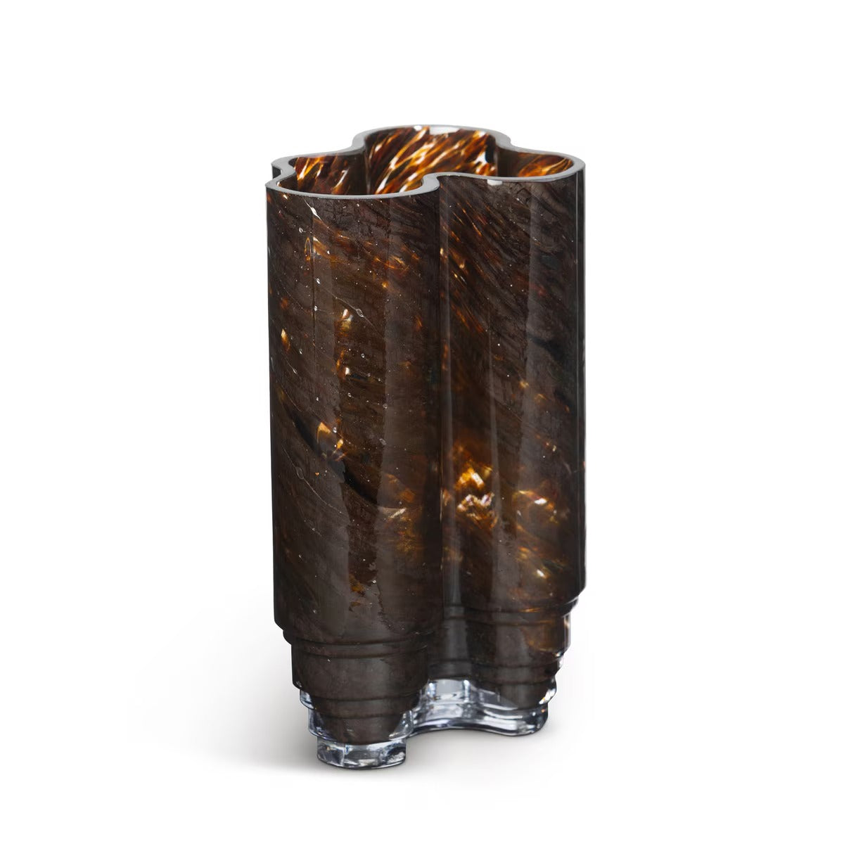 Clover Glass Vase, Tortoise, Large (2-Pack)