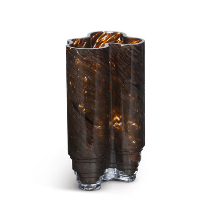 Clover Glass Vase, Tortoise, Large (2-Pack)