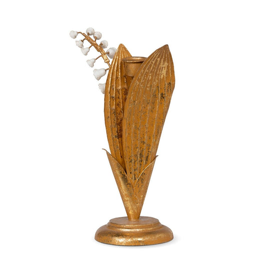 Hand Embossed Lily of the Valley Candle Holder, 10"