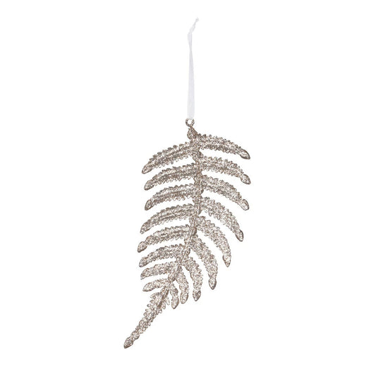 Champagne Gem Fern Frond Ornament (Set of 12)