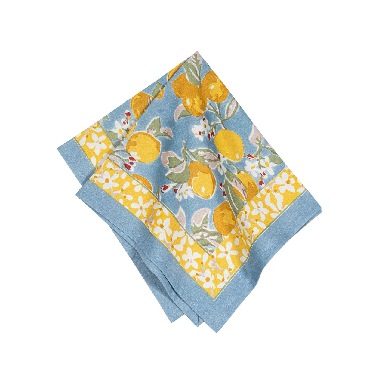 French Tablecloth Citron Bleu & Yellow