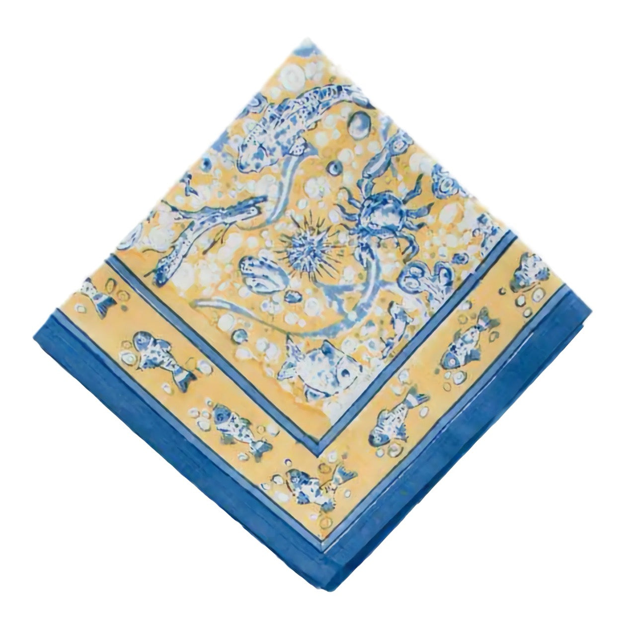 French Tablecloth La Mer Blue & Yellow
