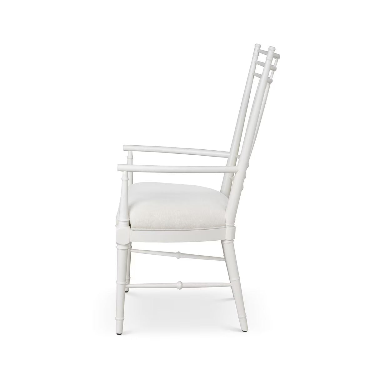White chair with a cushion on a white background