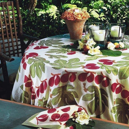 French Tablecloths Fig Red & Green-Discontinued