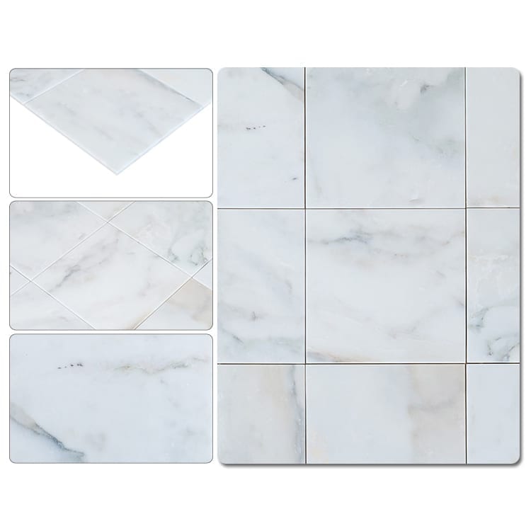 Giallo Calacatta White Marble Tile - Livfloors Collection