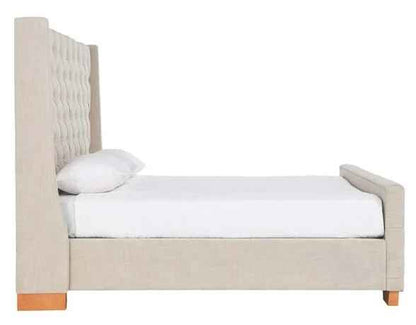 Laurent Tufted Bed Eastern King in Natural-discontinued