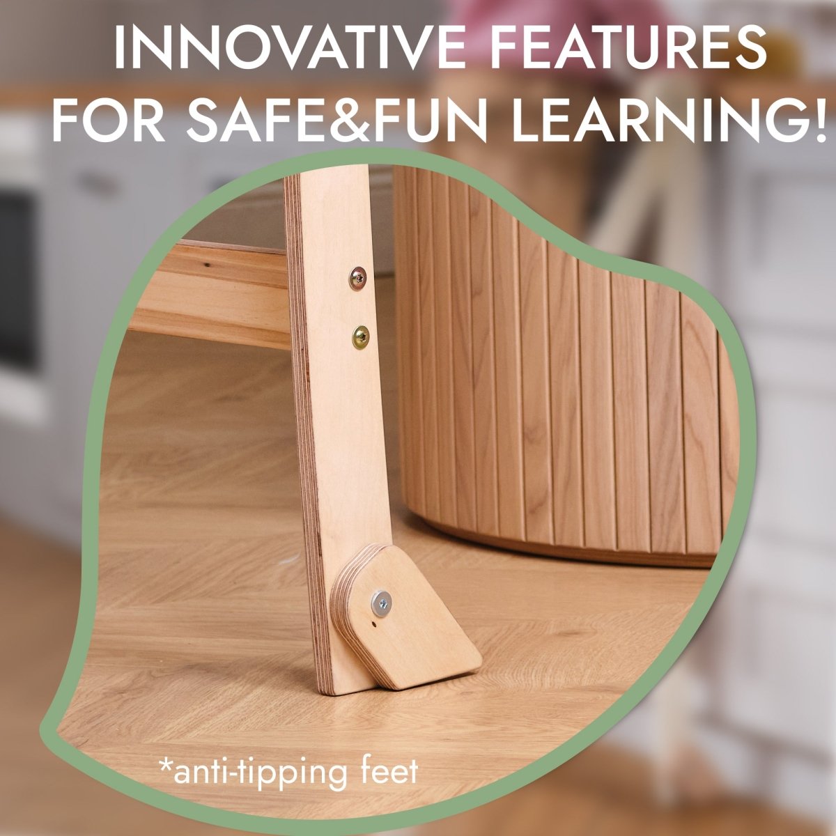 Learning Tower: Foldable Step Stool for Kids & Toddlers - Beige