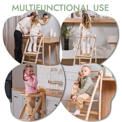 Learning Tower: Foldable Step Stool for Kids & Toddlers - Beige