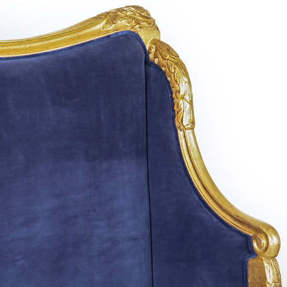 George King Bed in Blue Velvet by Zentique