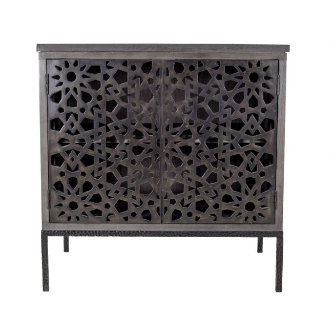 Lorca - Decorative cabinet with intricate cut-out patterns on a white background