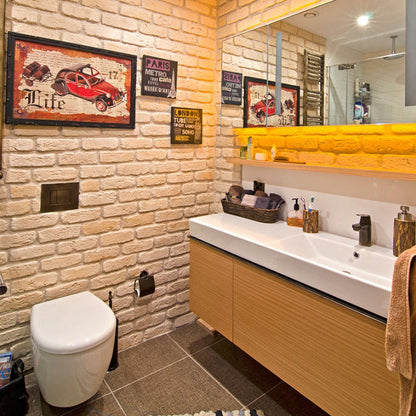 Barok Milk White Manufactured Stone Handmade Brick Veneer - Livfloors Collection