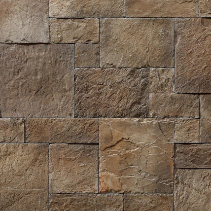 Ashlar Pattern Petra Coffee Manufactured Stone Handmade Veneer - Livfloors Collection