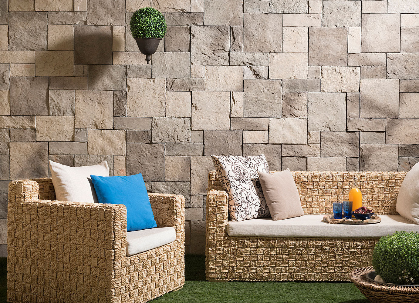 Ashlar Pattern Petra Olive Manufactured Stone Handmade Veneer - Livfloors Collection