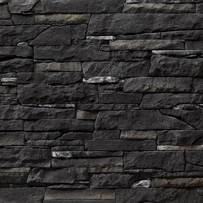 Inka Dark Rundle Black Slate Look Manufactured Stone Handmade Veneer - Livfloors Collection