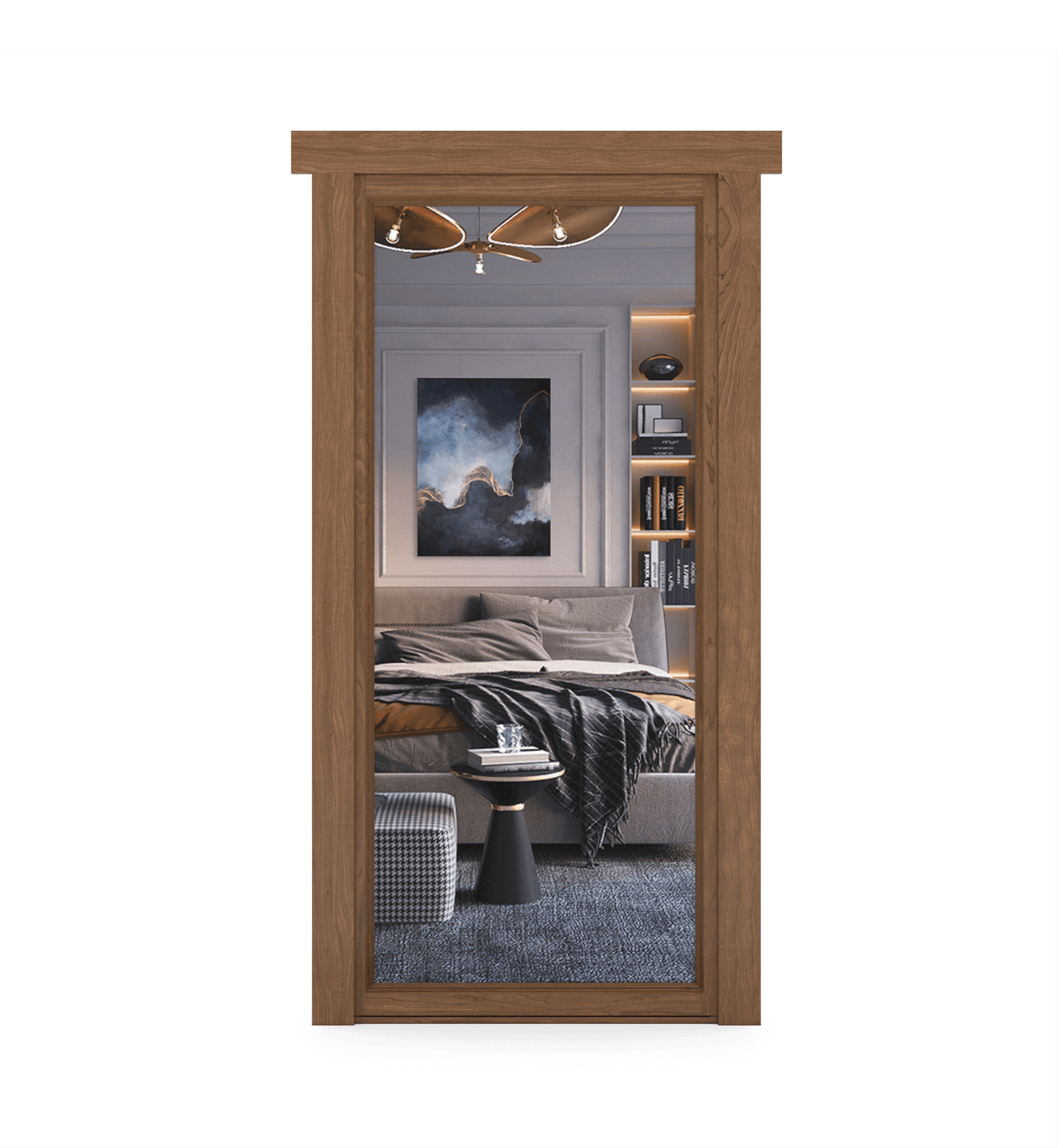 Hidden Maple Mirror Door
