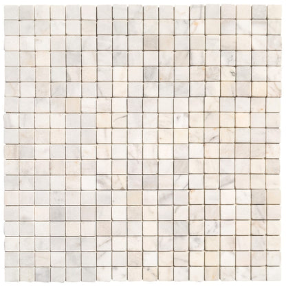 Carrara White Marble Tumbled Mosaic Floor and Wall Tile - Livfloors Collection