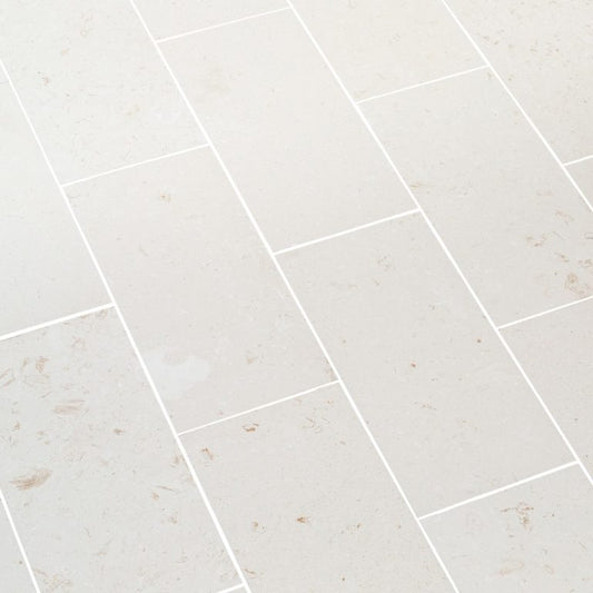 Mayra White Limestone Brushed Floor and Wall Tile 24"x48"x1/2" - Livfloors Collection