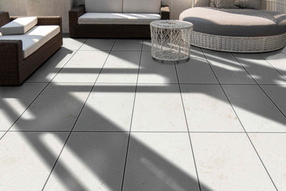 Mayra White Limestone Brushed Floor and Wall Tile - Livfloors Collection