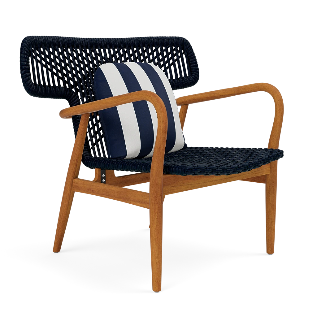Garrison Outdoor Wing Chair - Messina Dark Navy Performance Fabric