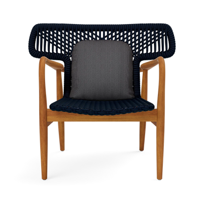Garrison Outdoor Wing Chair - Yukon Navy Stripe Outdoor Performance Velvet