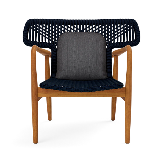 Garrison Outdoor Wing Chair - Yukon Navy Stripe Outdoor Performance Velvet