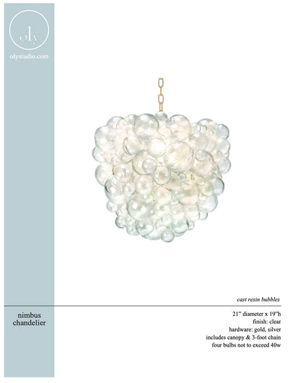 Nimbus Chandelier Clear Resin/Silver Hardware