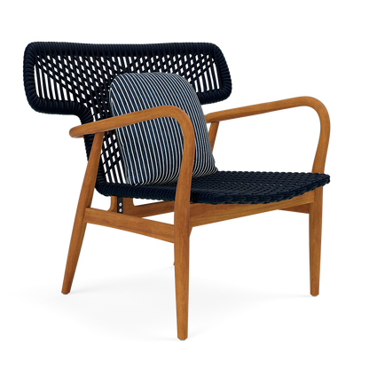 Garrison Outdoor Wing Chair - Oleta Dark Navy Performance Fabric Cushion