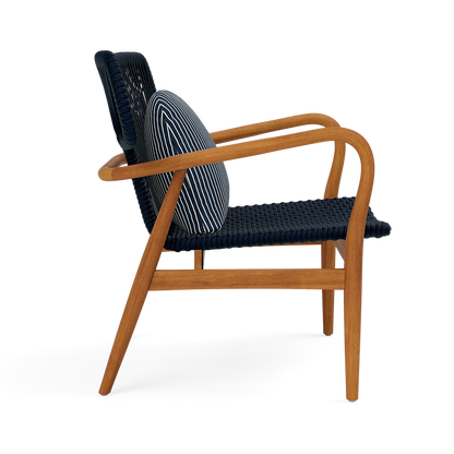 Garrison Outdoor Wing Chair - Oleta Dark Navy Performance Fabric Cushion