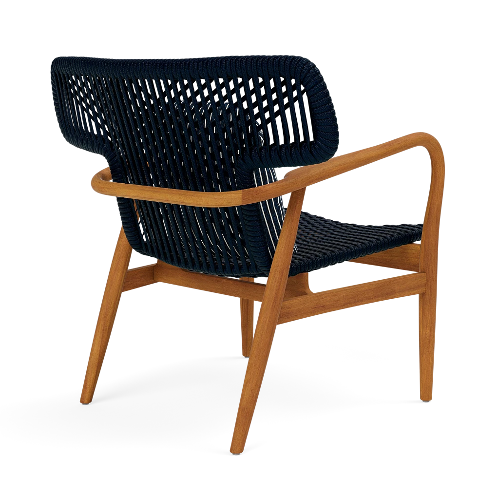 Garrison Outdoor Wing Chair - Oleta Dark Navy Performance Fabric Cushion