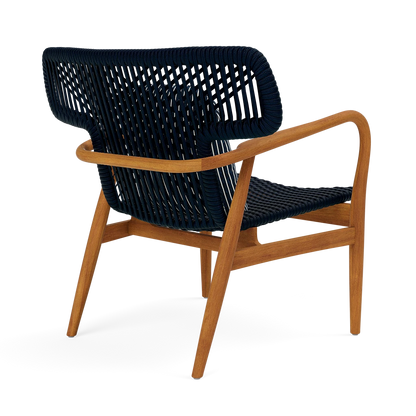 Garrison Outdoor Wing Chair - Oleta Dark Navy Performance Fabric Cushion