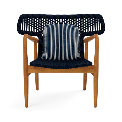 Garrison Outdoor Wing Chair - Oleta Dark Navy Performance Fabric Cushion