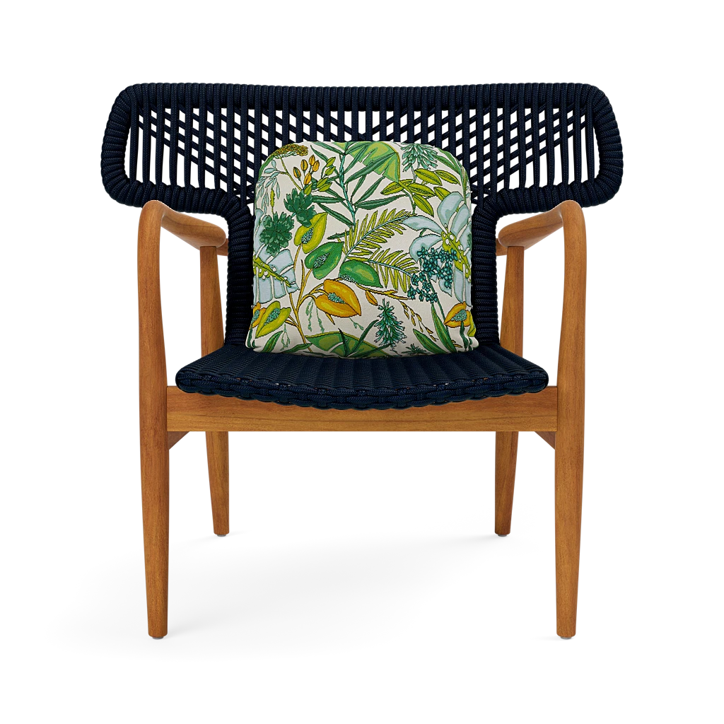 Garrison Outdoor Wing Chair - Pauli Tropical Garden Performance Fabric