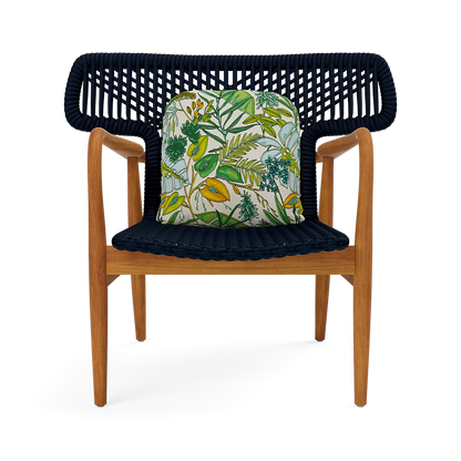 Garrison Outdoor Wing Chair - Pauli Tropical Garden Performance Fabric