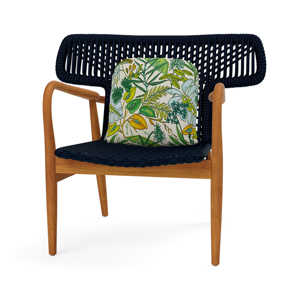 Garrison Outdoor Wing Chair - Pauli Tropical Garden Performance Fabric